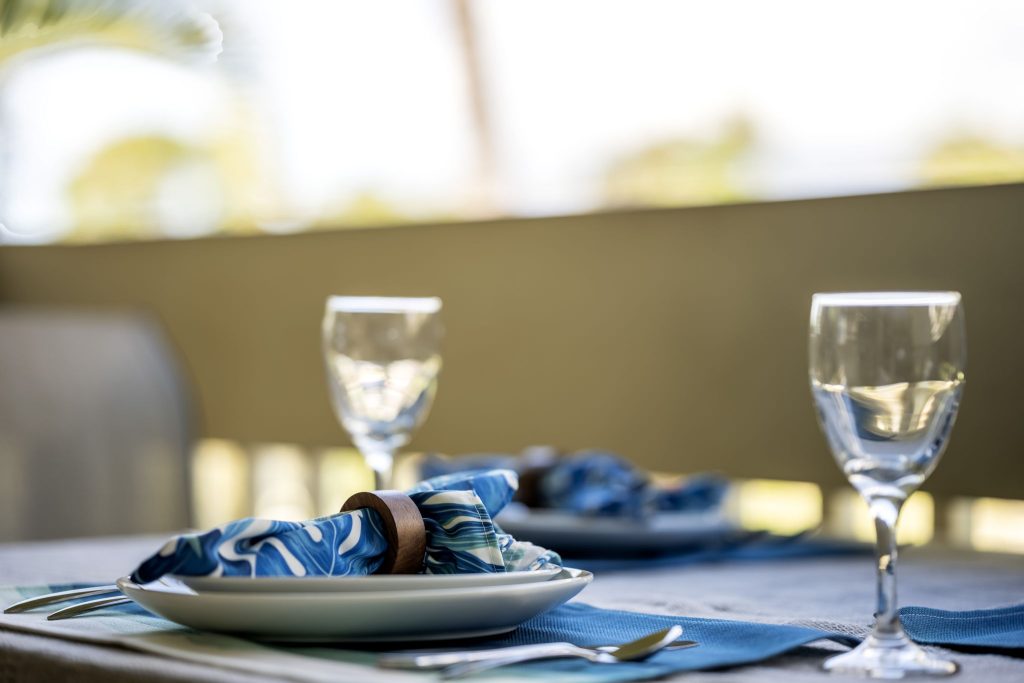 Picture of a table set with a shallow depth of field